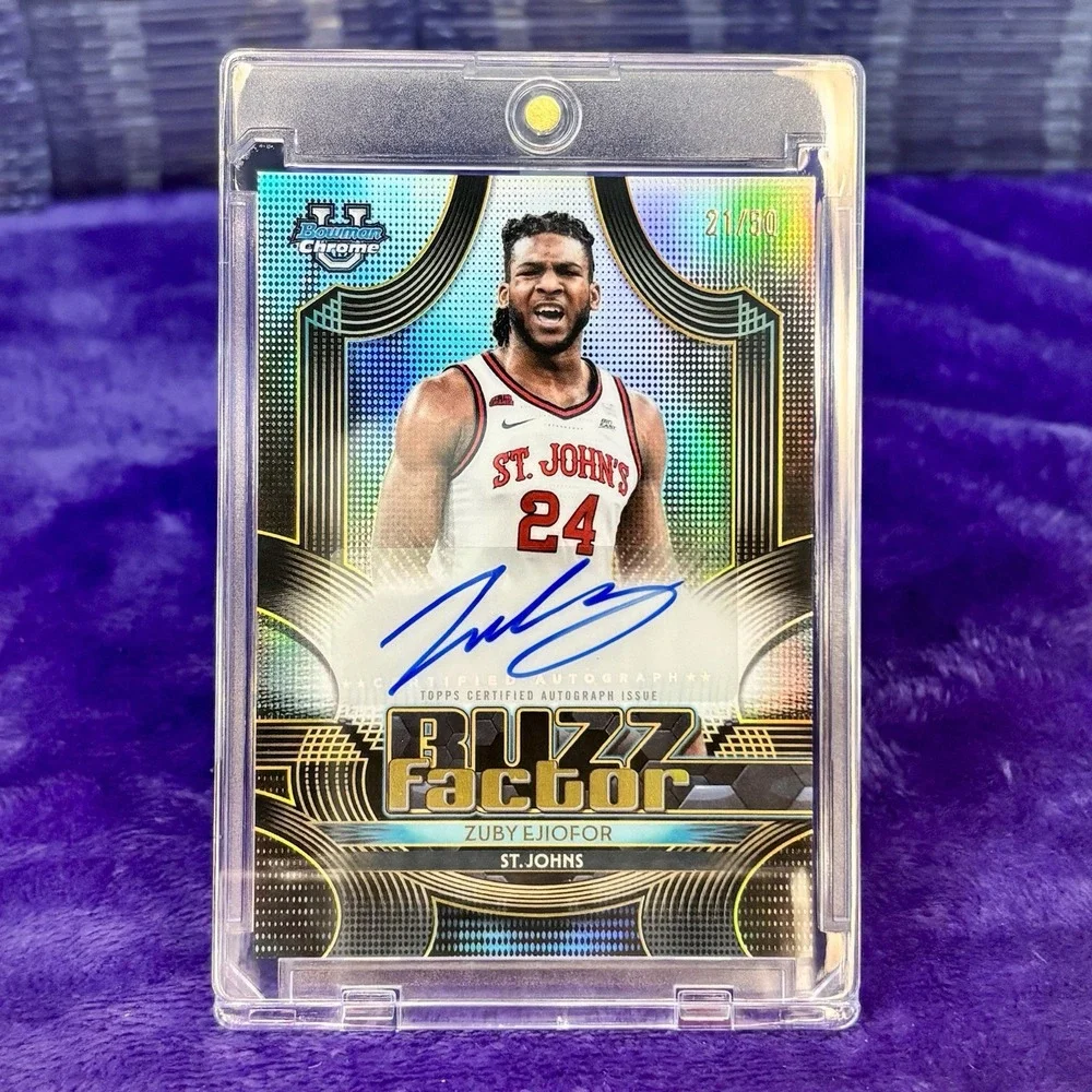 Zuby Ejiofor 2025-26 Bowman Basketball Buzz Factor Auto St Johns Gold /50 BZA-ZE
